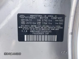 2012 Hyundai Elantra GLS с VIN KMHDH4AE1CU308265, выставлен на аукционе IAAI как лот 41898417 с пробегом 70 218 миль миль и . История ставок и продаж доступна на DreamBid. Изображение 9.