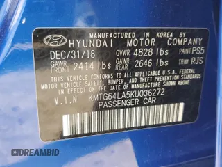 2019 Genesis G70 2.0T Advanced with VIN KMTG64LA5KU036272, listed as a Copart auction lot 77850624 with 0 mi miles and Salvage Title. Bid and sale history available at carsss.com. Image 12.