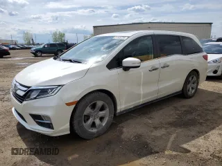 2018 Honda Odyssey EX-L z VIN 5FNRL6H68JB508942, wystawiony jako Copart lot #57323725 z przebiegiem 106 083 mil mil oraz Tytuł czysty. Historia ofert i sprzedaży dostępna na DreamBid. Obrazek 1.