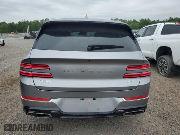2024 Genesis GV80 with VIN KMUHBDSB0RU210037, listed as a Copart auction lot 62260945 with 26,985 mi miles and Clean title. Bid and sale history available at DreamBid. Image 6.