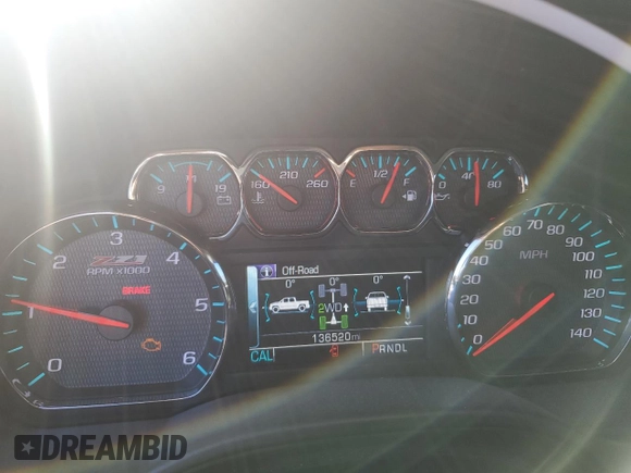 2017 Chevrolet Silverado 1500 LTZ with VIN 3GCUKSEJ5HG151660, listed as a Copart auction lot 45924435 with 136,520 mi miles and Salvage Title. Bid and sale history available at DreamBid. Image 9.