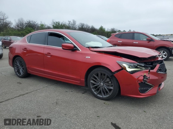 2022 Acura ILX Premium with VIN 19UDE2F87NA004271, listed as a Copart auction lot 60274525 with 33,422 mi miles and Salvage title. Bid and sale history available at DreamBid. Image 4.