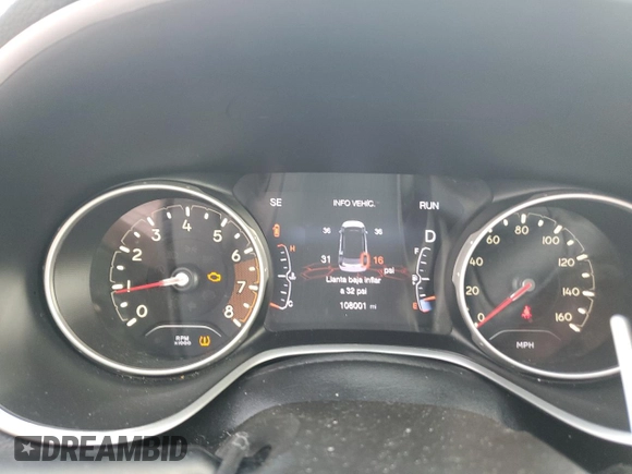 2020 Jeep Compass Limited with VIN 3C4NJCCB3LT152654, listed as a Copart auction lot 49408425 with 108,001 mi miles and Salvage Title. Bid and sale history available at DreamBid. Image 9.