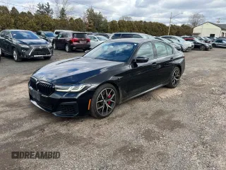 2023 BMW 5 Series 540i xDrive with VIN WBA73BJ06PWX86780, listed as a Copart auction lot 48510235 with 87,477 mi miles and Clean Title. Bid and sale history available at carsss.com. Image 1.