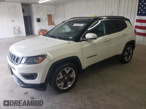 2020 Jeep Compass Limited with VIN 3C4NJCCB7LT211415, listed as a Copart auction lot 55326245 with 110,560 mi miles and Clean title. Bid and sale history available at DreamBid. Image 1.
