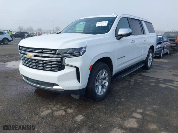 2023 Chevrolet Suburban Premier with VIN 1GNSKFKD1PR253914, listed as a IAAI auction lot 41823036 with 62,876 mi miles. Bid and sale history available at carsss.com. Image 2.