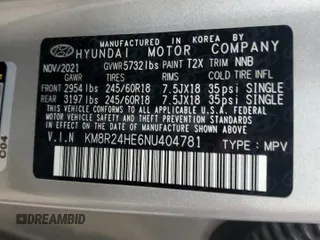 2022 Hyundai Palisade SEL z VIN KM8R24HE6NU404781, wystawiony jako Copart lot #57979005 z przebiegiem 88 069 mil mil oraz Czysty tytuł • Clean title. Historia ofert i sprzedaży dostępna na DreamBid. Obrazek 13.
