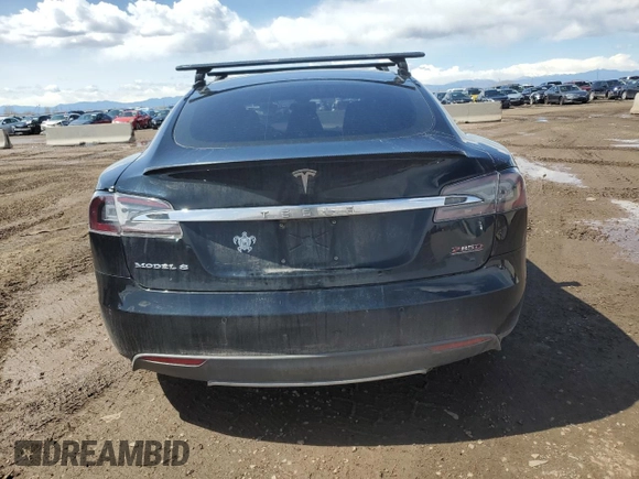2014 Tesla Model S P85D with VIN 5YJSA1H28EFP63765, listed as a Copart auction lot 50241385 with 100,274 mi miles and Salvage Title. Bid and sale history available at DreamBid. Image 6.