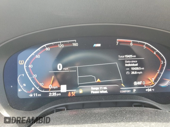 2023 BMW 5 Series 530i with VIN WBA53BH08PWY14852, listed as a Copart auction lot 60322765 with 15,425 mi miles and Clean title. Bid and sale history available at DreamBid. Image 9.
