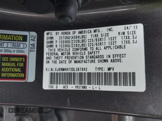 2013 Honda CR-V EX-L with VIN 5J6RM4H73DL067842, listed as a IAAI auction lot 41612064 with 184,109 mi miles. Bid and sale history available at carsss.com. Image 9.