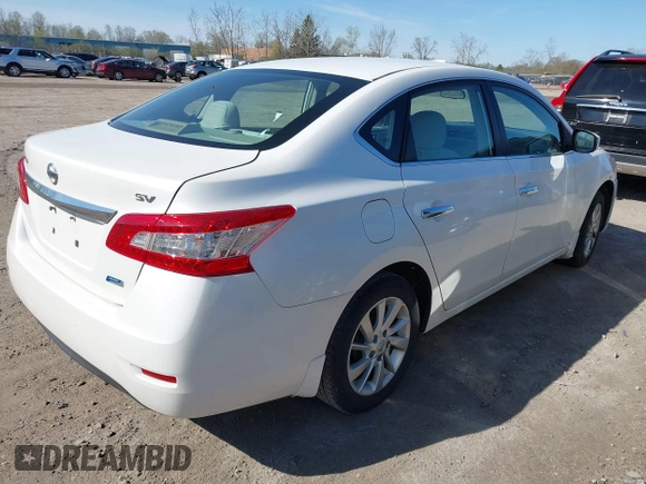2013 Nissan Sentra SV with VIN 3N1AB7AP4DL769275, listed as a IAAI auction lot 42098621 with 121,828 mi miles. Bid and sale history available at carsss.com. Image 4.