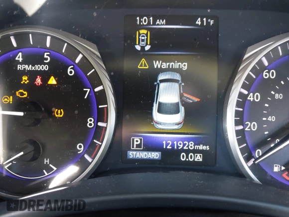 2015 Infiniti Q50 with VIN JN1BV7AR5FM390226, listed as a IAAI auction lot 41588250 with 121,928 mi miles. Bid and sale history available at carsss.com. Image 16.