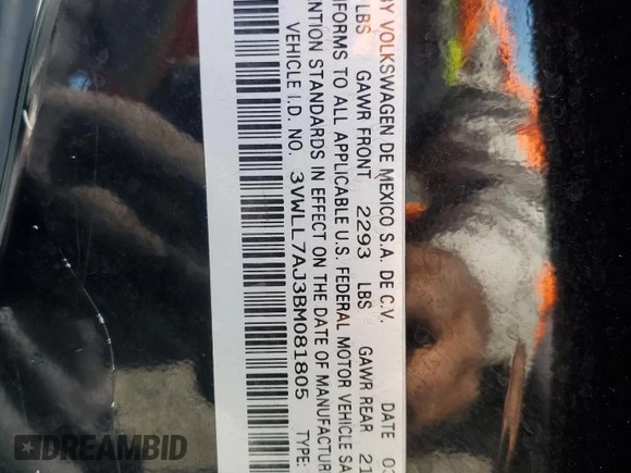 2011 Volkswagen Jetta TDI w/Nav with VIN 3VWLL7AJ3BM081805, listed as a Copart auction lot 62791495 with 115,352 mi miles and Salvage title. Bid and sale history available at DreamBid. Image 12.