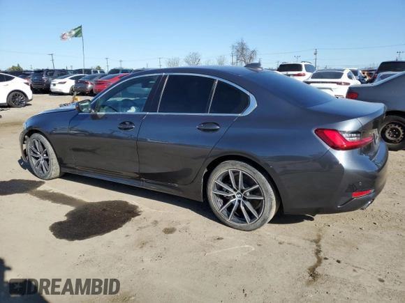 2021 BMW 3 Series 330i with VIN 3MW5R1J02M8B49793, listed as a Copart auction lot 49740925 with 42,281 mi miles and Salvage Title. Bid and sale history available at carsss.com. Image 2.