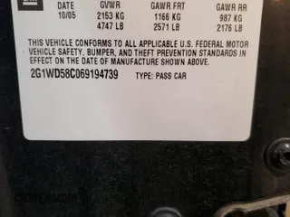 2006 Chevrolet Impala SS with VIN 2G1WD58C069194739, listed as a Copart auction lot 45501705 with 127,552 mi miles and Clean Title. Bid and sale history available at DreamBid. Image 12.