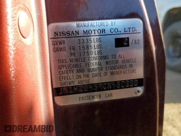 1982 Datsun 280ZX z VIN JN1HZ04S9CX450233, wystawiony jako Copart lot #88735675 z przebiegiem 137 235 mil mil oraz Tytuł czysty. Historia ofert i sprzedaży dostępna na DreamBid. Obrazek 12.