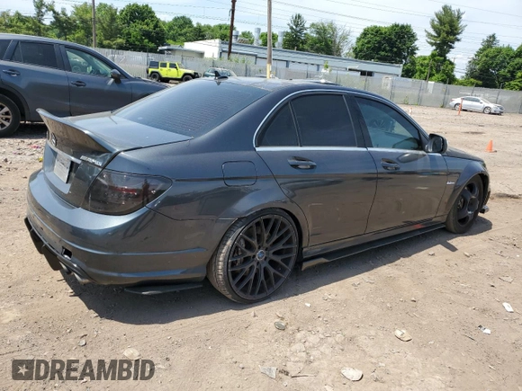 2009 Mercedes-Benz C 63 AMG with VIN WDDGF77X69F212362, listed as a Copart auction lot 61125824 with 120,402 mi miles and Salvage Title. Bid and sale history available at DreamBid. Image 3.