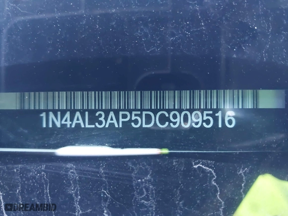 2013 Nissan Altima 2.5 S with VIN 1N4AL3AP5DC909516, listed as a IAAI auction lot 41635338 with 161,201 mi miles. Bid and sale history available at carsss.com. Image 18.