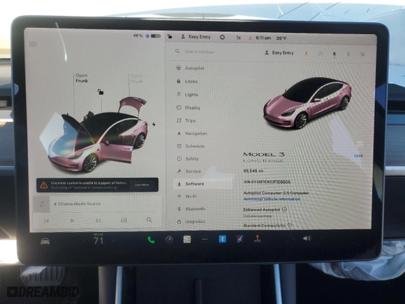 2018 Tesla Model 3 Long Range Battery with VIN 5YJ3E1EA0JF108806, listed as a Copart auction lot 88349715 with 65,546 mi miles and Salvage Title. Bid and sale history available at carsss.com. Image 9.