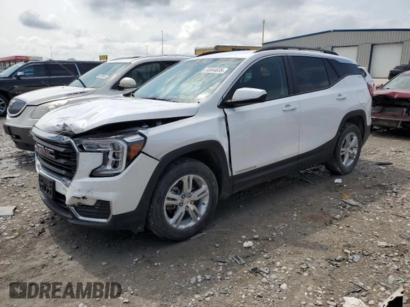 2022 GMC Terrain SLE z VIN 3GKALTEV3NL128085, wystawiony jako Copart lot #55044035 z przebiegiem 89 619 mil mil oraz Szkoda całkowita • Salvage title. Historia ofert i sprzedaży dostępna na DreamBid. Obrazek 1.