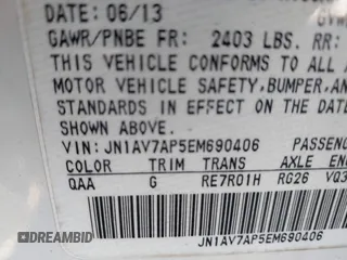 2014 Infiniti Q50 Hybrid Sport with VIN JN1AV7AP5EM690406, listed as a IAAI auction lot 41306387 with 143,309 mi miles and . Bid and sale history available at DreamBid. Image 9.