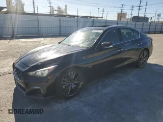 2020 Infiniti Q50 Pure with VIN JN1EV7AP5LM204983, listed as a Copart auction lot 80509274 with 13,029 mi miles and Salvage Title. Bid and sale history available at carsss.com. Image 1.