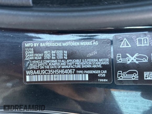 2017 BMW 4 Series 430i xDrive with VIN WBA4U9C35H5H64067, listed as a Copart auction lot 42806385 with 127,439 mi miles and Clean title. Bid and sale history available at DreamBid. Image 10.