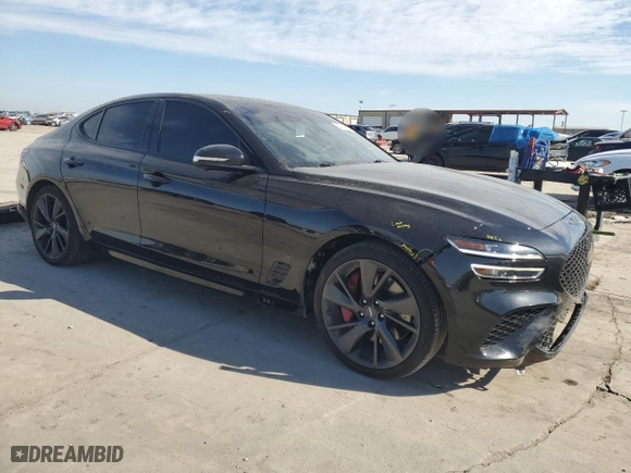 2022 Genesis G70 3.3T with VIN KMTG54TE0NU103581, listed as a Copart auction lot 46139865 with 43,493 mi miles and Salvage Title. Bid and sale history available at carsss.com. Image 4.