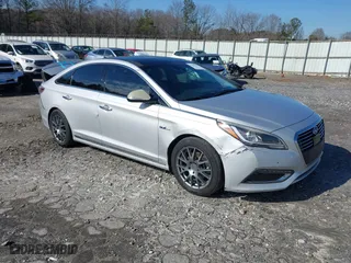 2016 Hyundai Sonata Hybrid Limited with VIN KMHE34L10GA018216, listed as a IAAI auction lot 41281991 with 129,429 mi miles. Bid and sale history available at carsss.com. Image 1.
