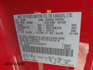 2001 Ford F-150 XL with VIN 2FTRX07L51CA22573, listed as a IAAI auction lot 41710008 with 1 mi miles. Bid and sale history available at carsss.com. Image 9.
