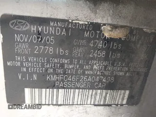 2006 Hyundai Azera SE with VIN KMHFC46F26A047498, listed as a IAAI auction lot 42093355 with 175,168 mi miles and . Bid and sale history available at DreamBid. Image 9.