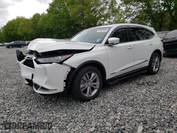 2022 Acura MDX with VIN 5J8YE1H36NL022312, listed as a Copart auction lot 57847005 with 15,625 mi miles and Salvage title. Bid and sale history available at DreamBid. Image 1.