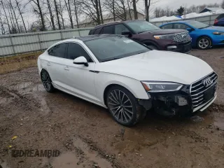 2018 Audi A5 Sportback Premium Plus with VIN WAUBNCF59JA104364, listed as a Copart auction lot 47517683 with 49,284 mi miles. Bid and sale history available at carsss.com. Image 4.