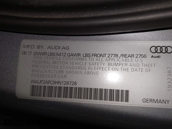 2017 Audi A6 Premium Plus z VIN WAUF2AFC9HN128728, wystawiony jako IAAI lot #41699063 z przebiegiem 110 475 mil mil oraz . Historia ofert i sprzedaży dostępna na DreamBid. Obrazek 9.