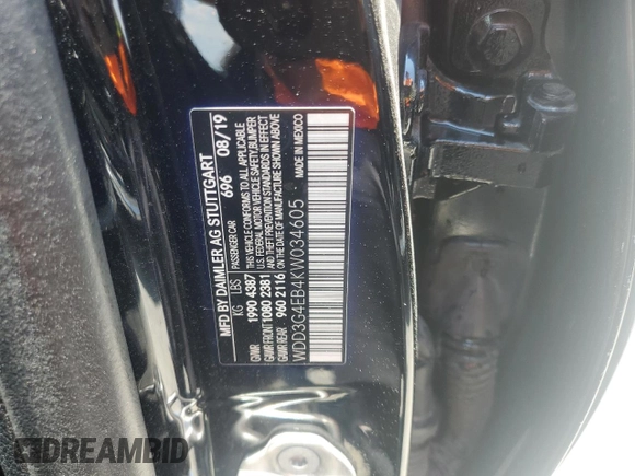 2019 Mercedes-Benz A 220 with VIN WDD3G4EB4KW034605, listed as a Copart auction lot 63778015 with 85,045 mi miles and Clean title. Bid and sale history available at DreamBid. Image 12.