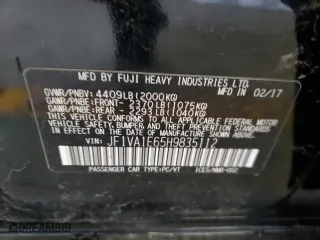 2017 Subaru WRX Premium with VIN JF1VA1E65H9835112, listed as a Copart auction lot 46712355 with 118,288 mi miles and Clean Title. Bid and sale history available at carsss.com. Image 12.