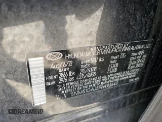 2023 Hyundai Santa Fe SE with VIN 5NMS1DAJ7PH493643, listed as a Copart auction lot 45159835 with 74,515 mi miles and Salvage Title. Bid and sale history available at carsss.com. Image 14.