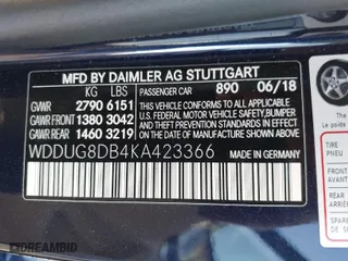 2019 Mercedes-Benz S-Class S 560 with VIN WDDUG8DB4KA423366, listed as a IAAI auction lot 38316264 with 10,048 mi miles. Bid and sale history available at carsss.com. Image 9.