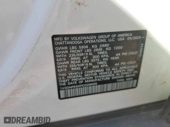 2023 Volkswagen ID.4 Pro z VIN 1V2DNPE8XPC028695, wystawiony jako Copart lot #51606685 z przebiegiem 18 217 mil mil oraz Szkoda całkowita • Salvage title. Historia ofert i sprzedaży dostępna na DreamBid. Obrazek 13.