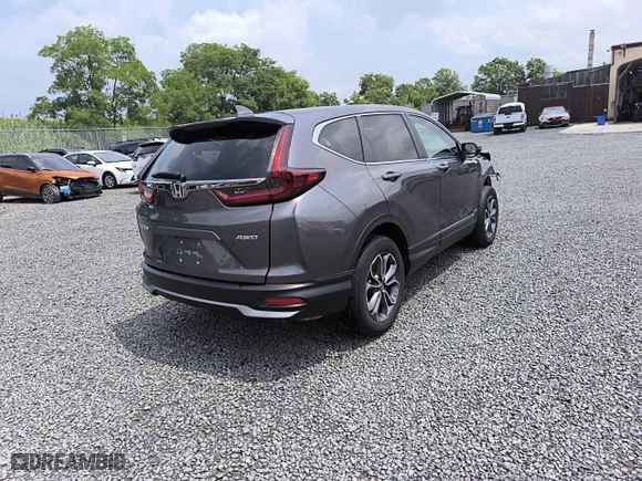 2022 Honda CR-V EX-L with VIN 2HKRW2H84NH660130, listed as a Copart auction lot 53489165 with 18,536 mi miles and Salvage Title. Bid and sale history available at carsss.com. Image 4.