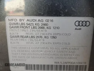 2016 Audi Q5 Premium Plus with VIN WA1L2AFP0GA106416, listed as a Copart auction lot 49896055 with 132,600 mi miles and Salvage Title. Bid and sale history available at carsss.com. Image 15.