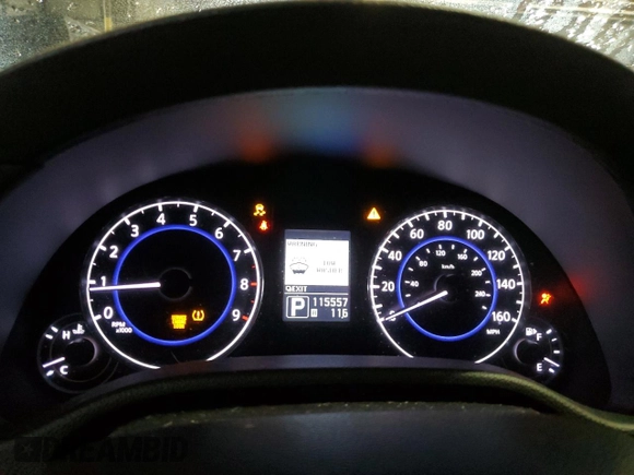 2013 Infiniti G37 IPL with VIN JN1CV6EK5DM923457, listed as a Copart auction lot 46054135 with 115,557 mi miles and Salvage Title. Bid and sale history available at carsss.com. Image 9.