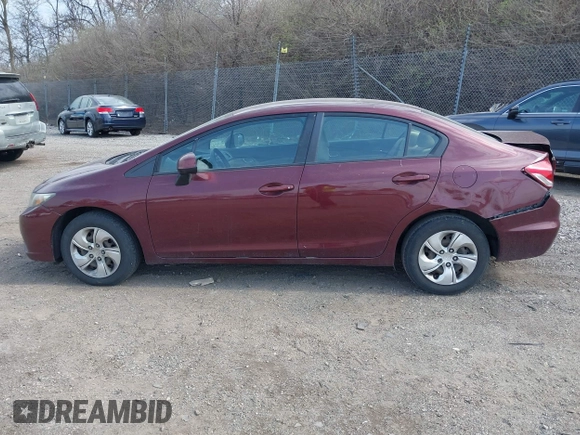 2013 Honda Civic LX with VIN 19XFB2F51DE268944, listed as a IAAI auction lot 41900014 with 168,348 mi miles and . Bid and sale history available at DreamBid. Image 15.