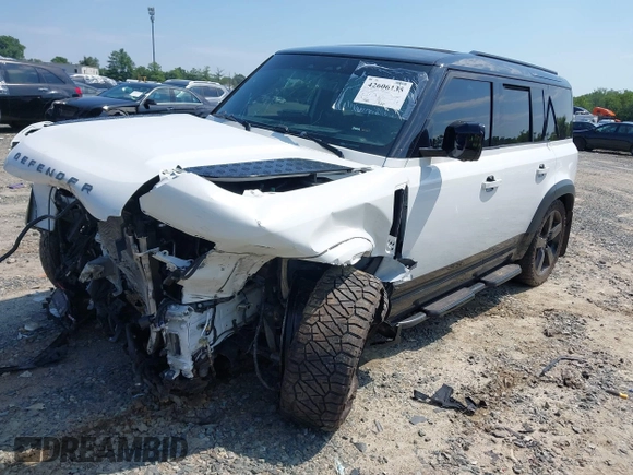 2021 Land Rover Defender with VIN SALE3ERU0M2038671, listed as a IAAI auction lot 42606135 with 79,051 mi miles and . Bid and sale history available at DreamBid. Image 2.