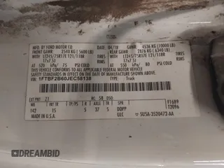 2018 Ford F-250 XL с VIN 1FTBF2B60JEC58138, выставлен на аукционе IAAI как лот 42381429 с пробегом 188 052 миль миль и . История ставок и продаж доступна на DreamBid. Изображение 9.
