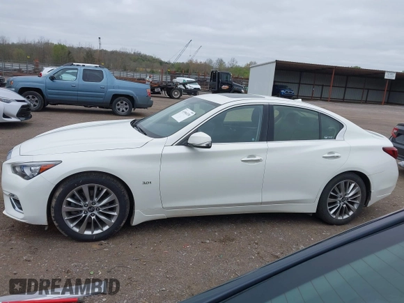 2019 Infiniti Q50 Luxe with VIN JN1EV7AP9KM513046, listed as a IAAI auction lot 41904330 with 51,608 mi miles and . Bid and sale history available at DreamBid. Image 14.