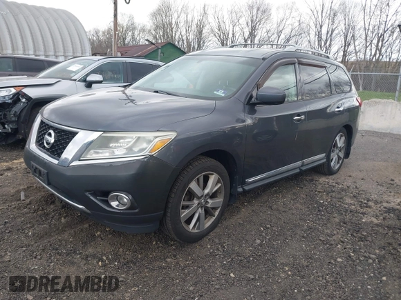 2013 Nissan Pathfinder SV with VIN 5N1AR2MM4DC677992, listed as a IAAI auction lot 42055683 with 195,113 mi miles and . Bid and sale history available at DreamBid. Image 2.