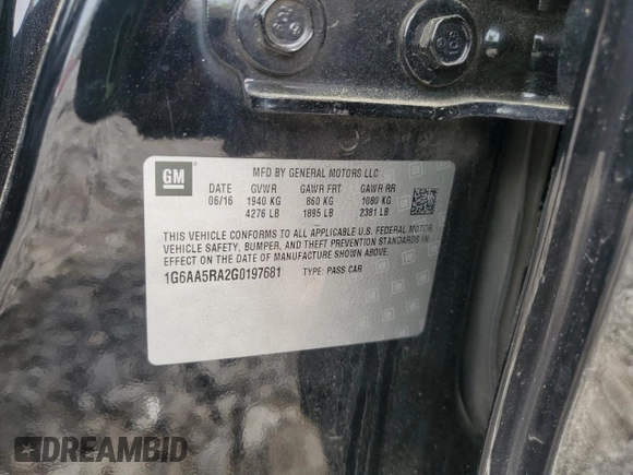 2016 Cadillac ATS Standard RWD z VIN 1G6AA5RA2G0197681, wystawiony jako Copart lot #51774895 z przebiegiem 98 211 mil mil oraz Szkoda całkowita • Salvage title. Historia ofert i sprzedaży dostępna na DreamBid. Obrazek 14.