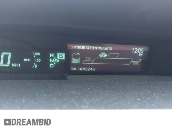 2013 Toyota Prius One with VIN JTDKN3DU9D5687061, listed as a IAAI auction lot 41662170 with 184,524 mi miles. Bid and sale history available at carsss.com. Image 15.