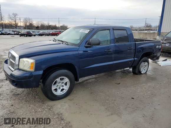2006 Dodge Dakota SLT with VIN 1D7HW48K66S536209, listed as a Copart auction lot 45909015 with 117,531 mi miles and Salvage Title. Bid and sale history available at carsss.com. Image 1.